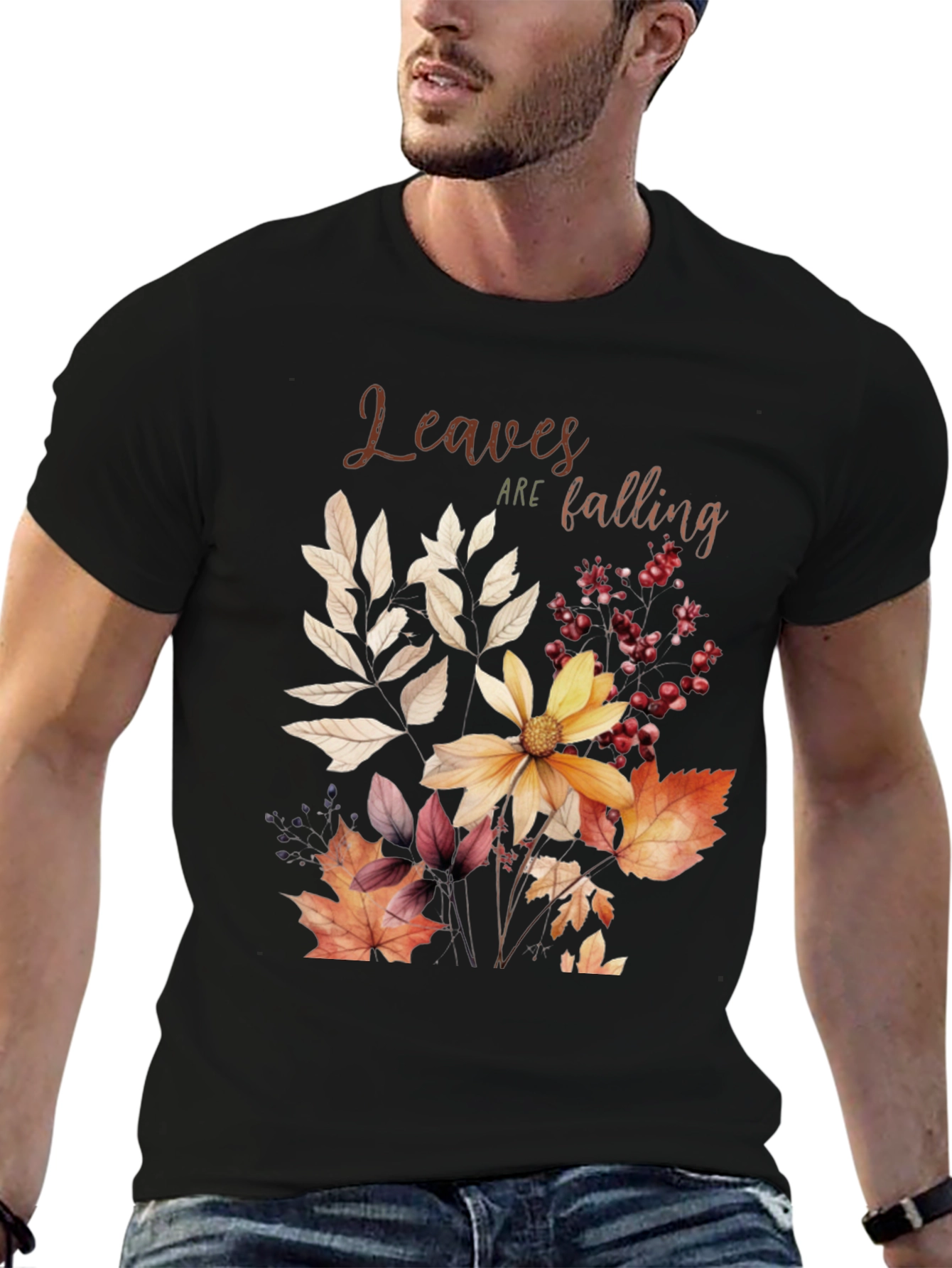 Autumn Leaves Graphic Tee - Fall Season T-Shirt
