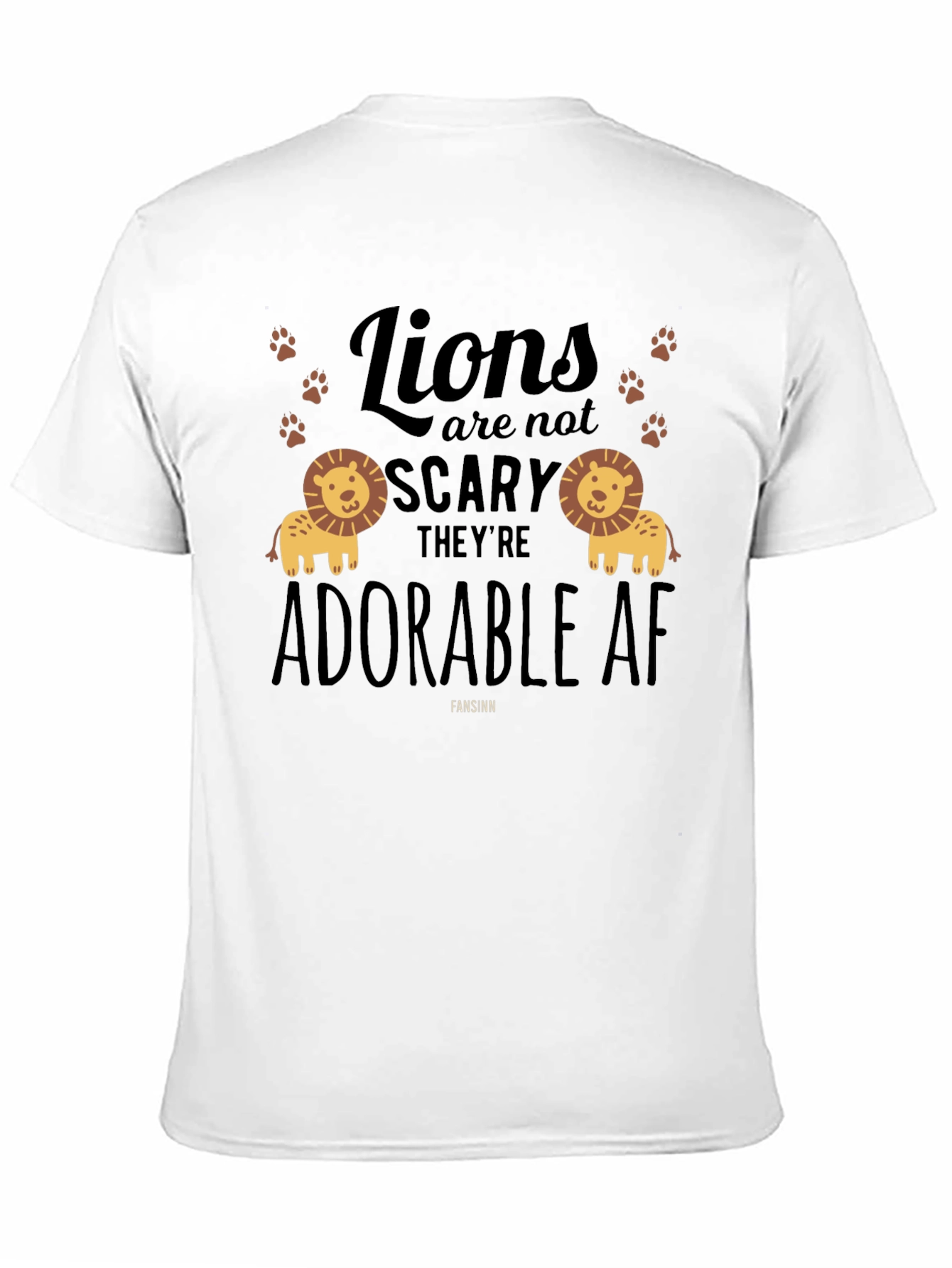 Adorable Lions Graphic Tee - Black Cotton T-Shirt