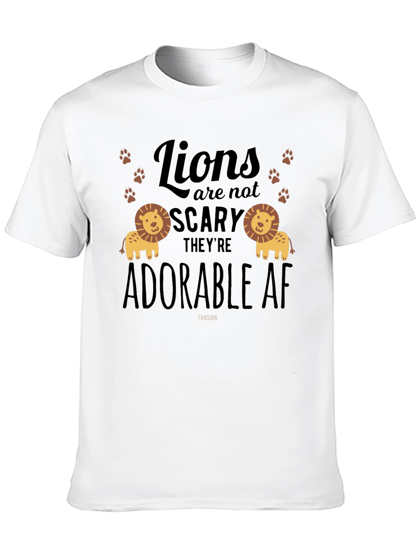 Adorable Lions Graphic Tee - Black Cotton T-Shirt