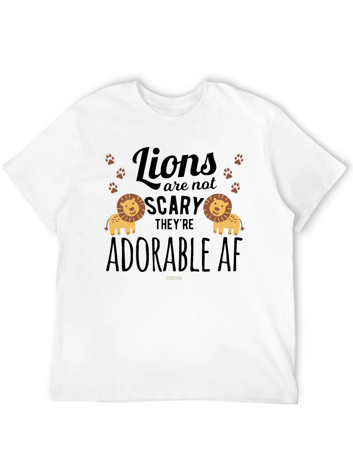 Adorable Lions Graphic Tee - Black Cotton T-Shirt
