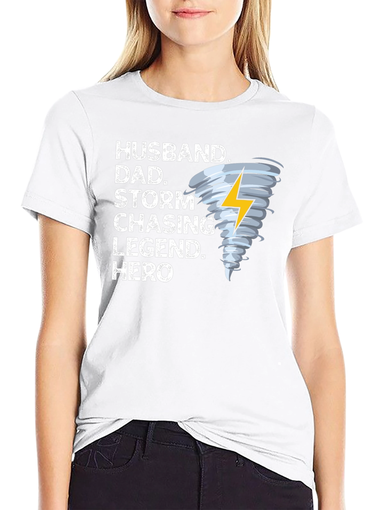 Husband Dad Storm Chasing Legend Hero Graphic T-Shirt