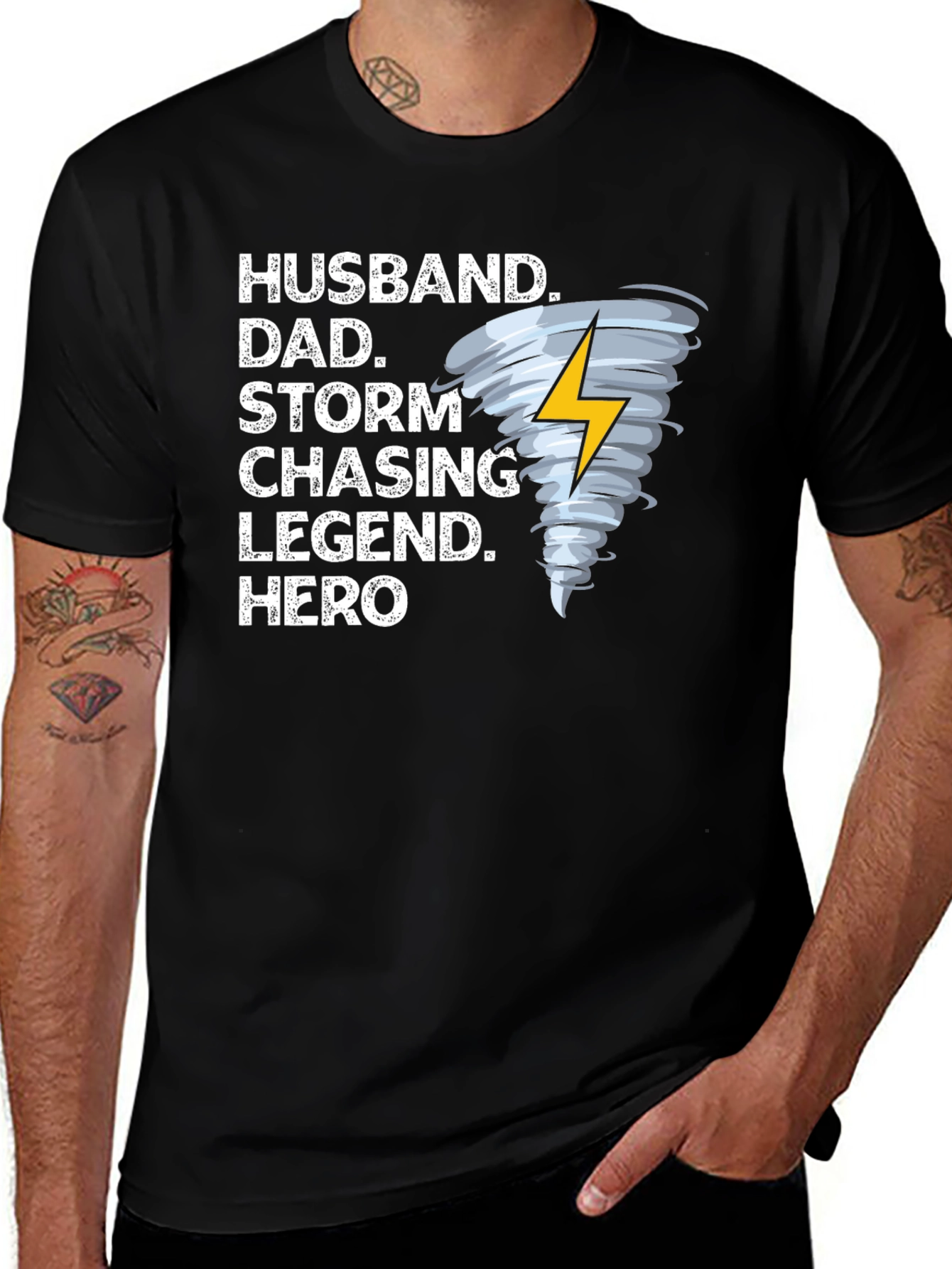 Husband Dad Storm Chasing Legend Hero Graphic T-Shirt