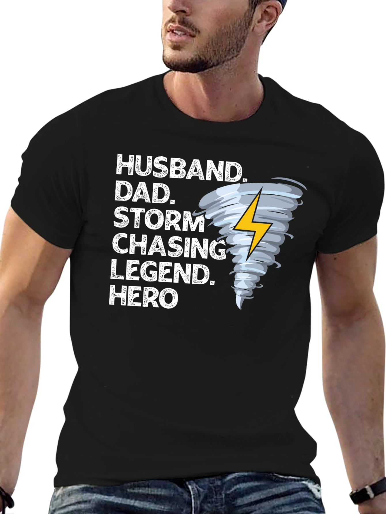 Husband Dad Storm Chasing Legend Hero Graphic T-Shirt
