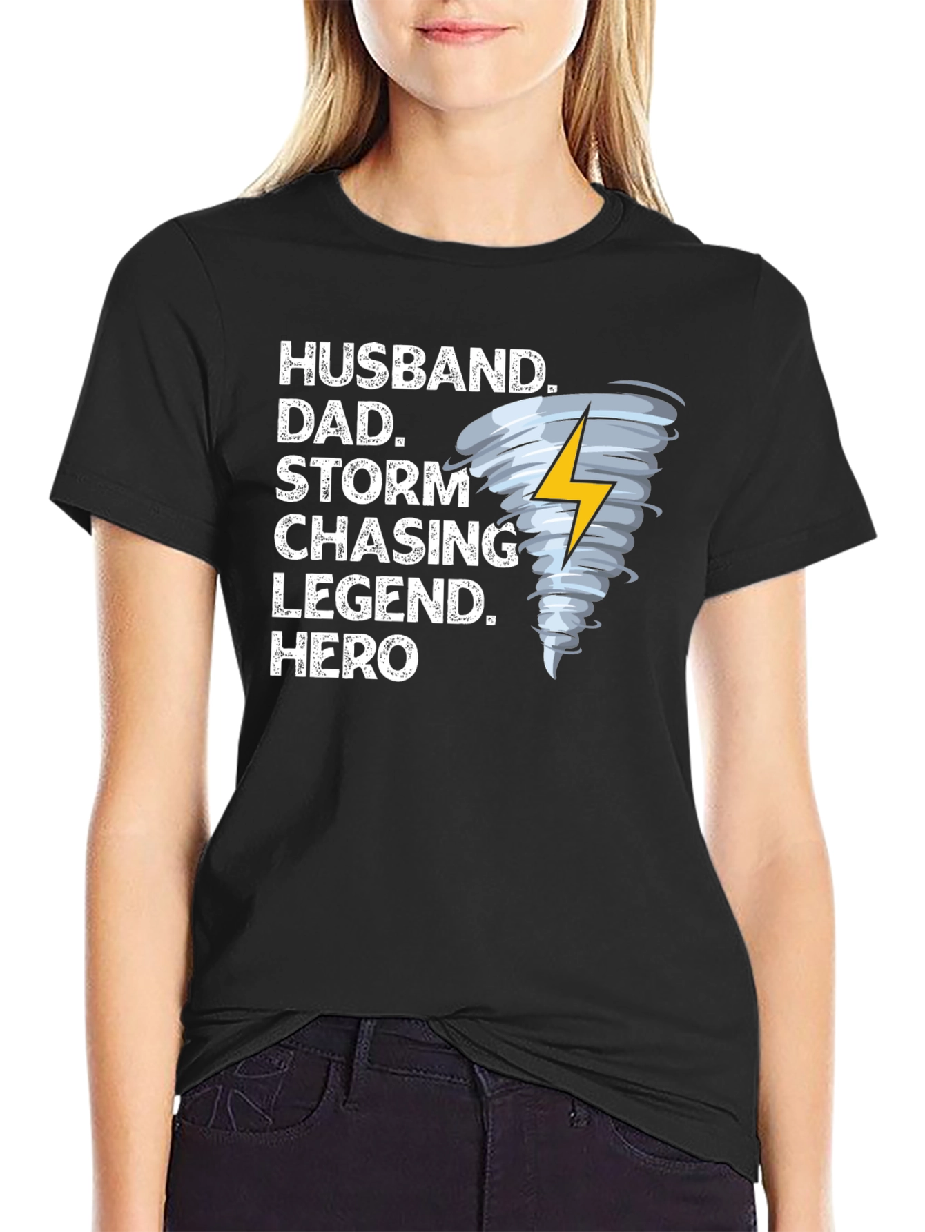 Husband Dad Storm Chasing Legend Hero Graphic T-Shirt