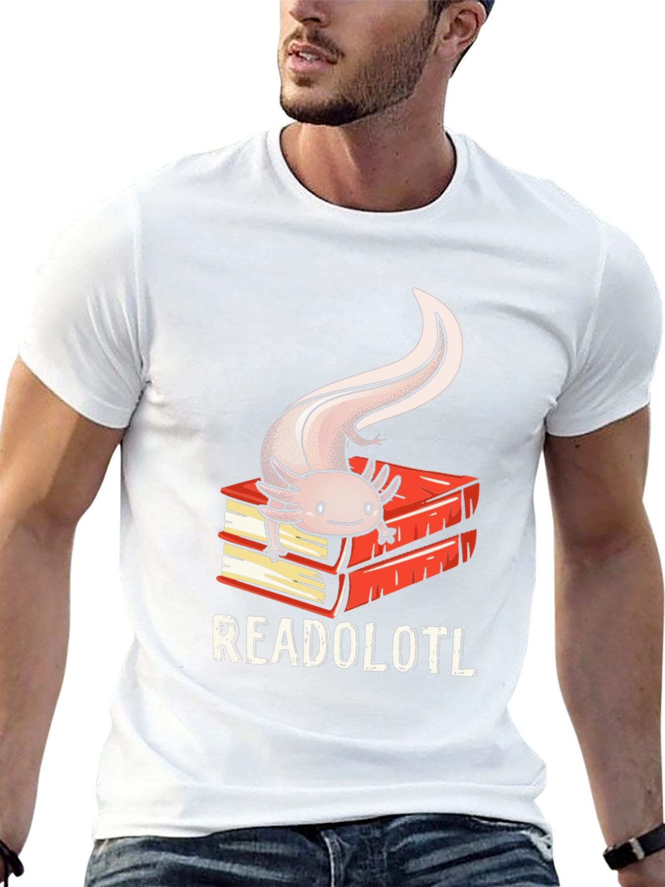 Readolotl Axolotl Reading Book T-Shirt