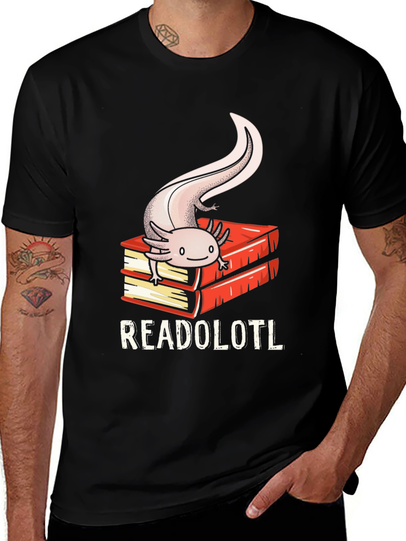 Readolotl Axolotl Reading Book T-Shirt