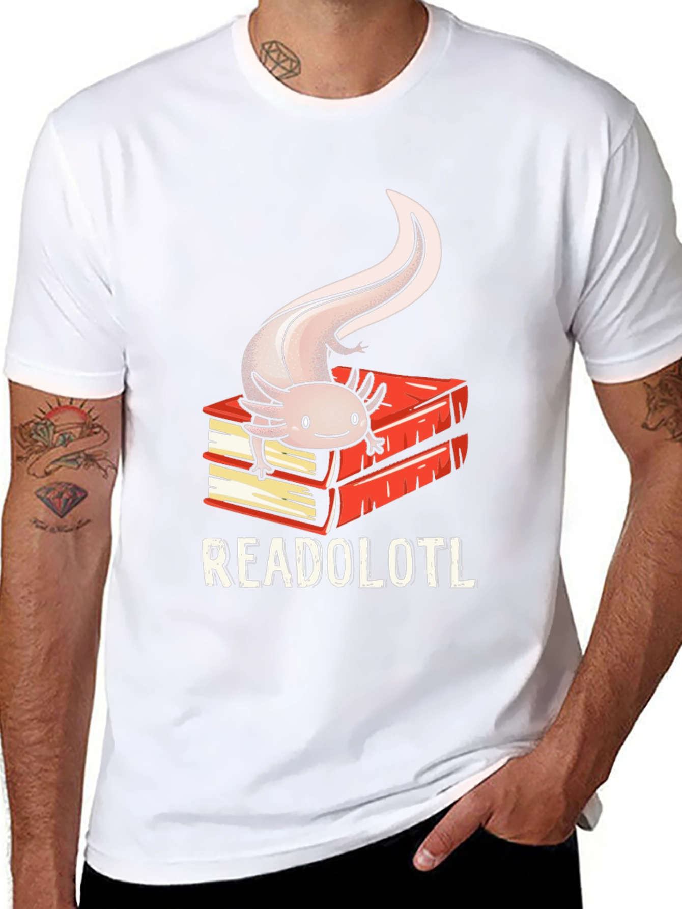 Readolotl Axolotl Reading Book T-Shirt