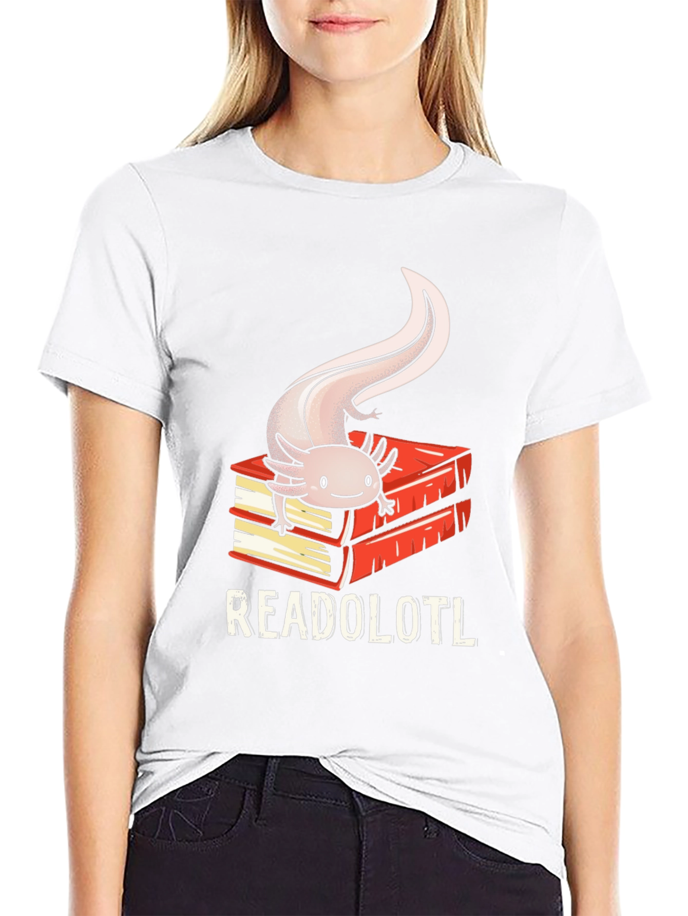 Readolotl Axolotl Reading Book T-Shirt