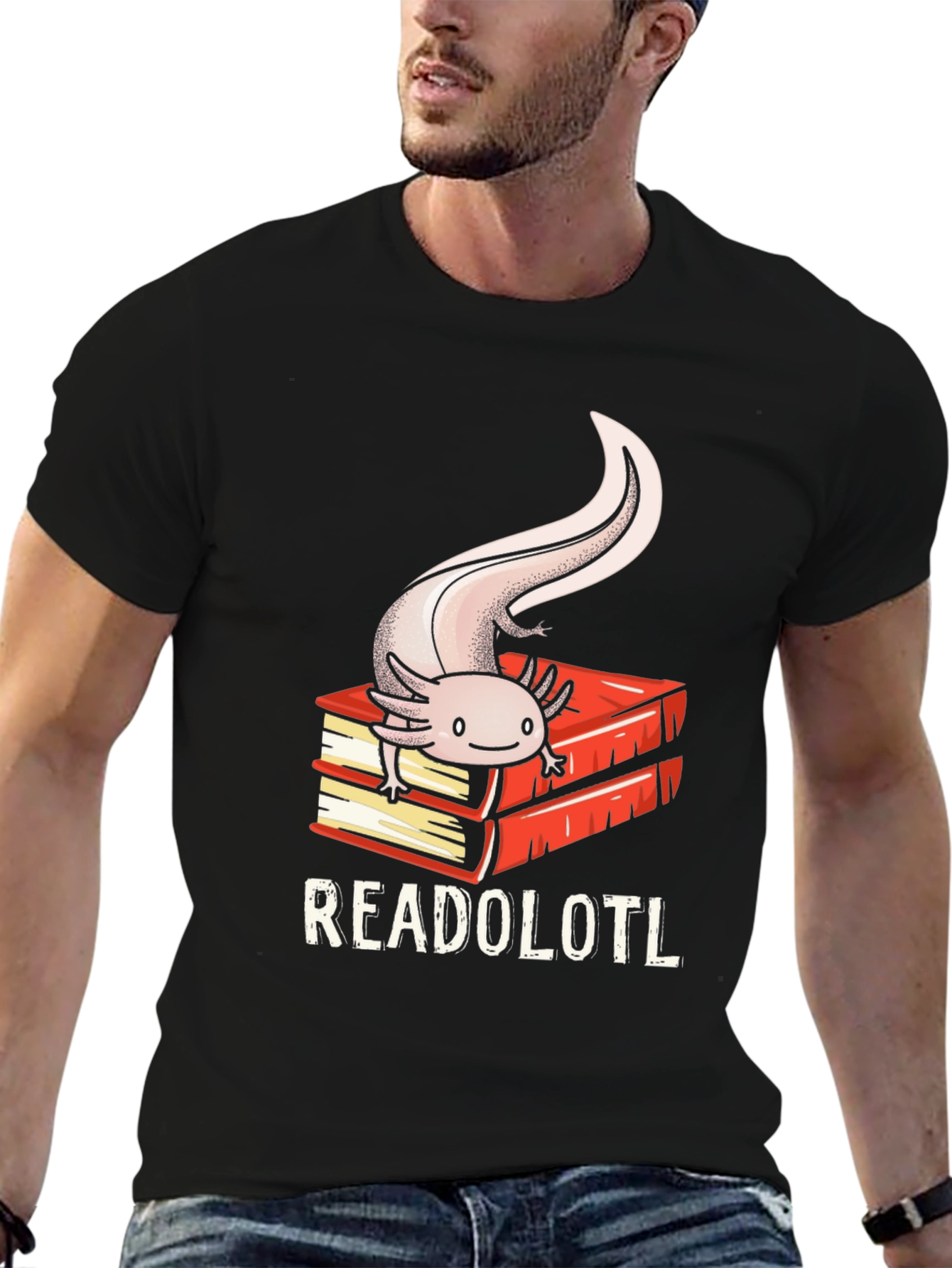 Readolotl Axolotl Reading Book T-Shirt