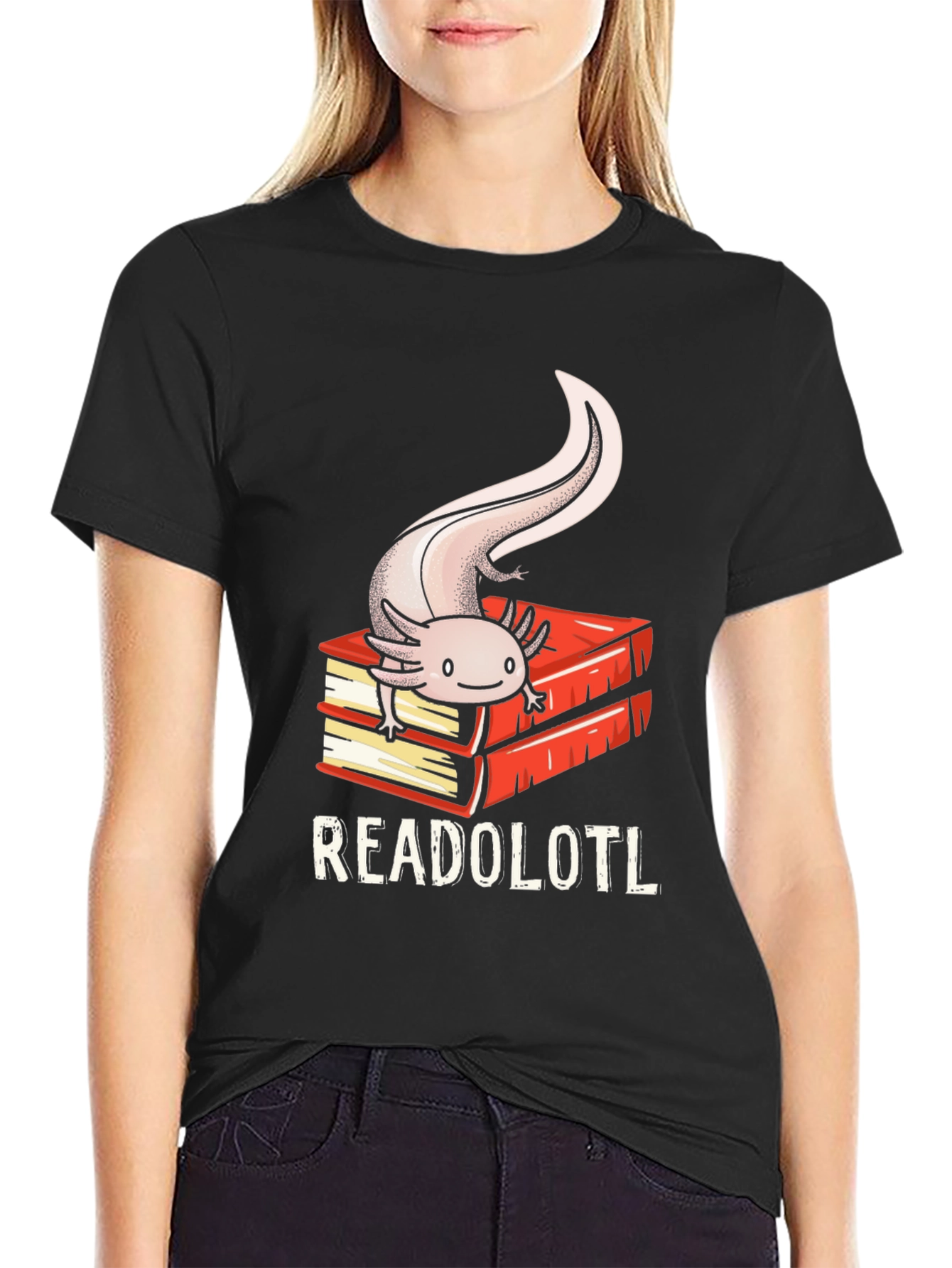 Readolotl Axolotl Reading Book T-Shirt