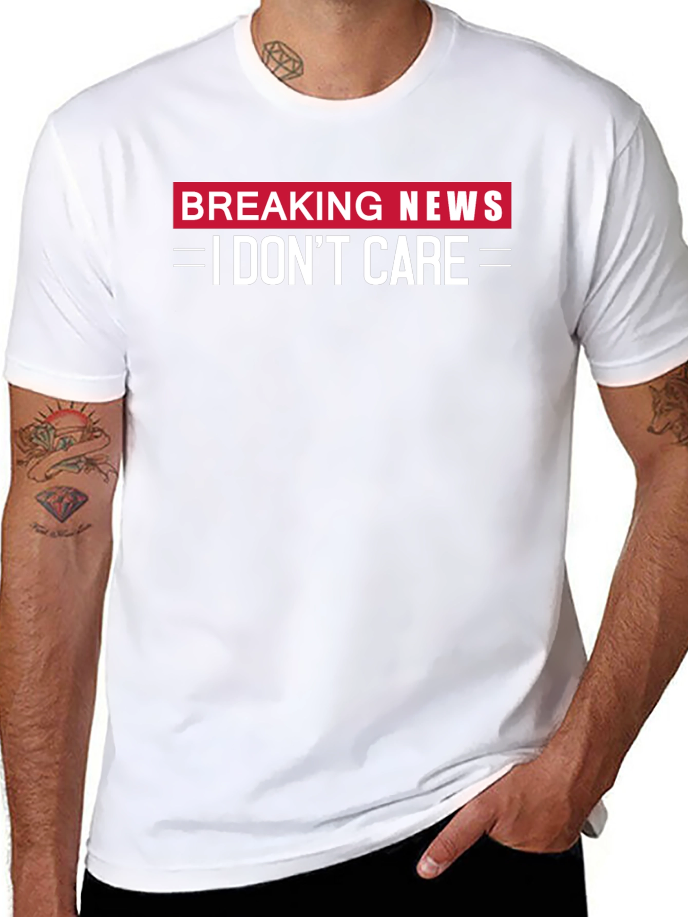 Breaking News I Dont Care Black T-Shirt