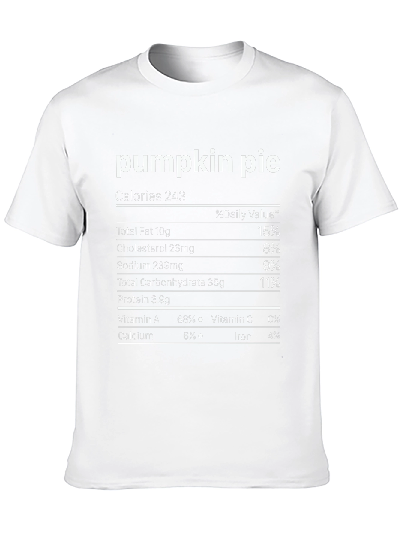 Pumpkin Pie Nutrition Facts T-Shirt