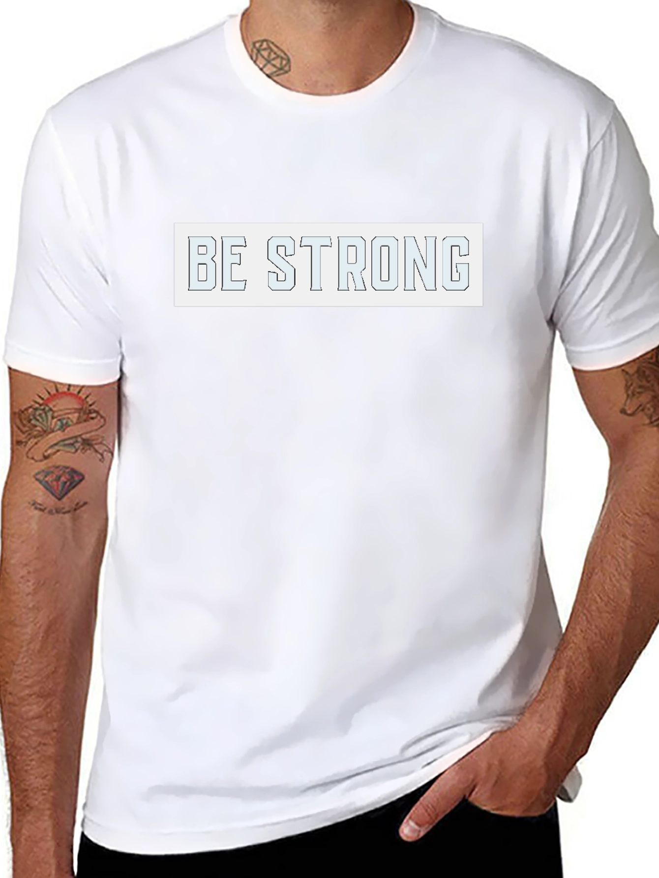 Be Strong Graphic Tee - Black Cotton Blend