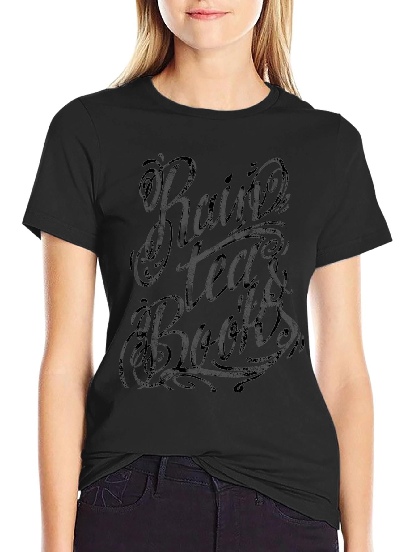 Rain Tea & Books Graphic T-Shirt