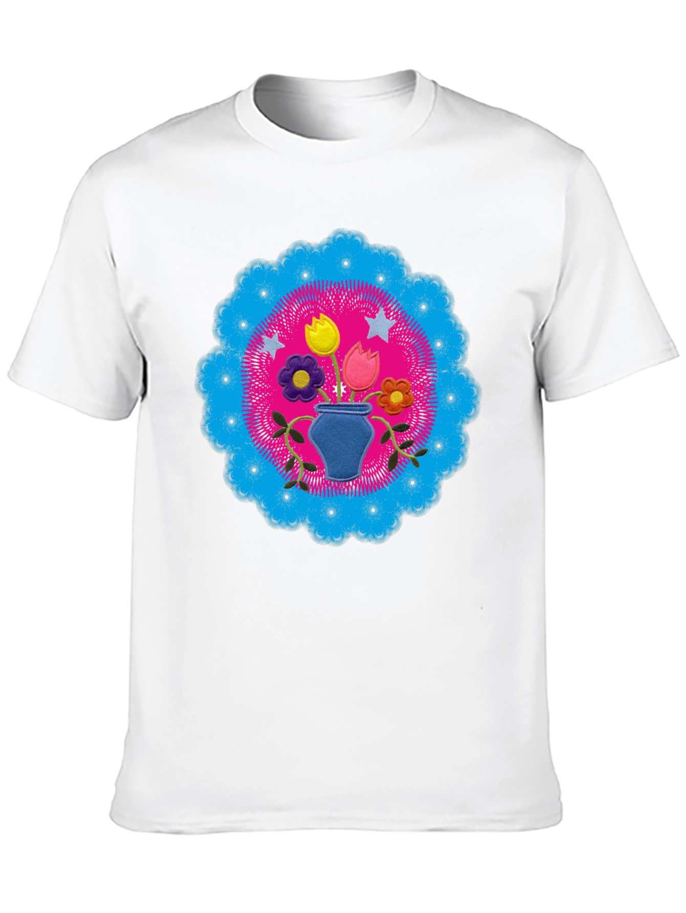 Floral Mandala Graphic Tee - Black Cotton Shirt