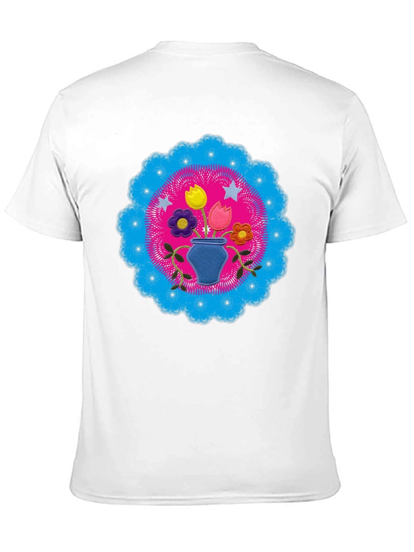 Floral Mandala Graphic Tee - Black Cotton Shirt