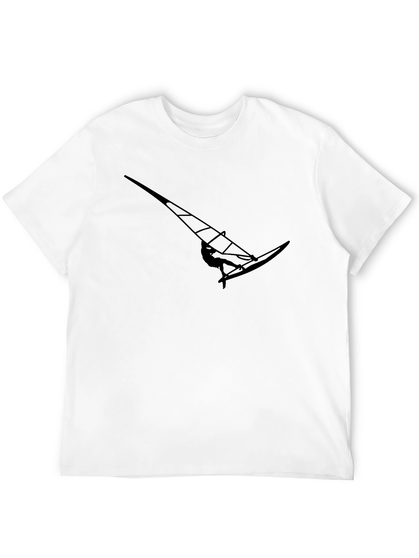 Black Windsurfer Silhouette Graphic Tee