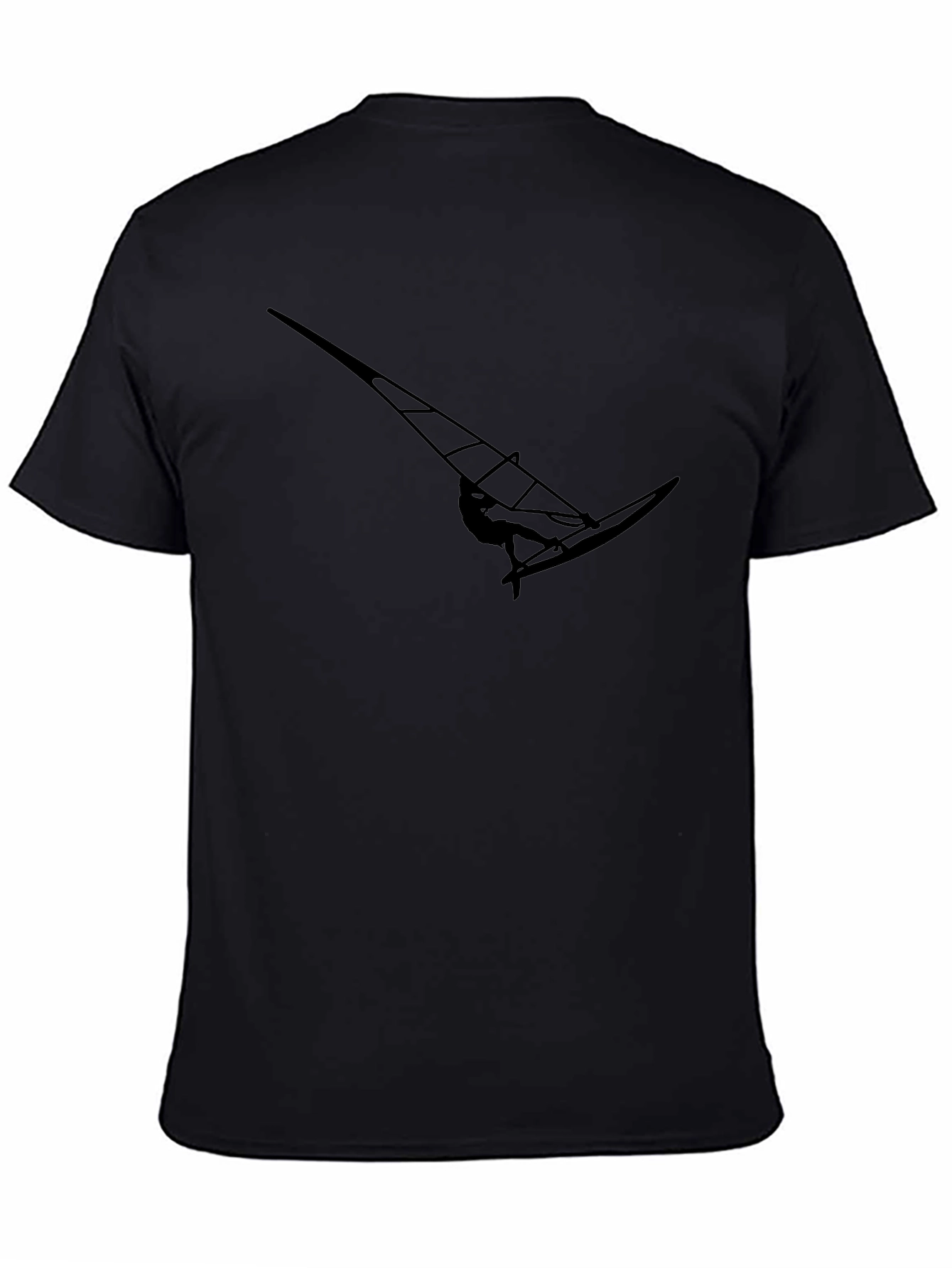 Black Windsurfer Silhouette Graphic Tee