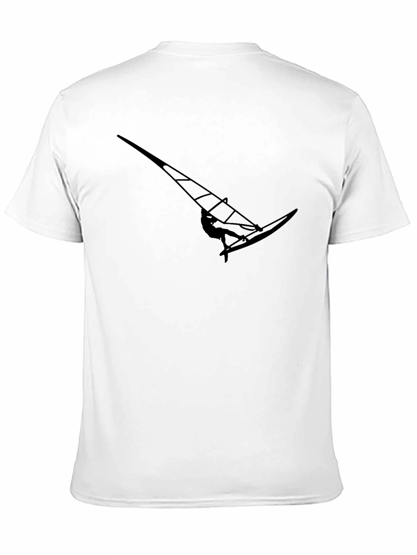 Black Windsurfer Silhouette Graphic Tee