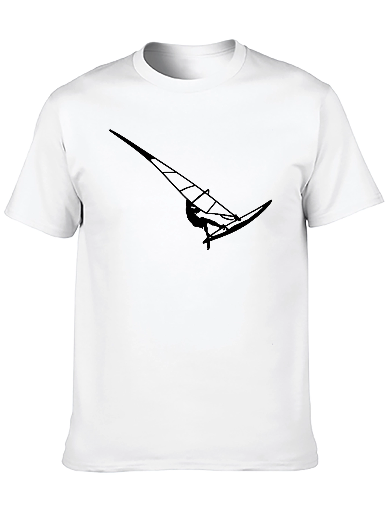 Black Windsurfer Silhouette Graphic Tee
