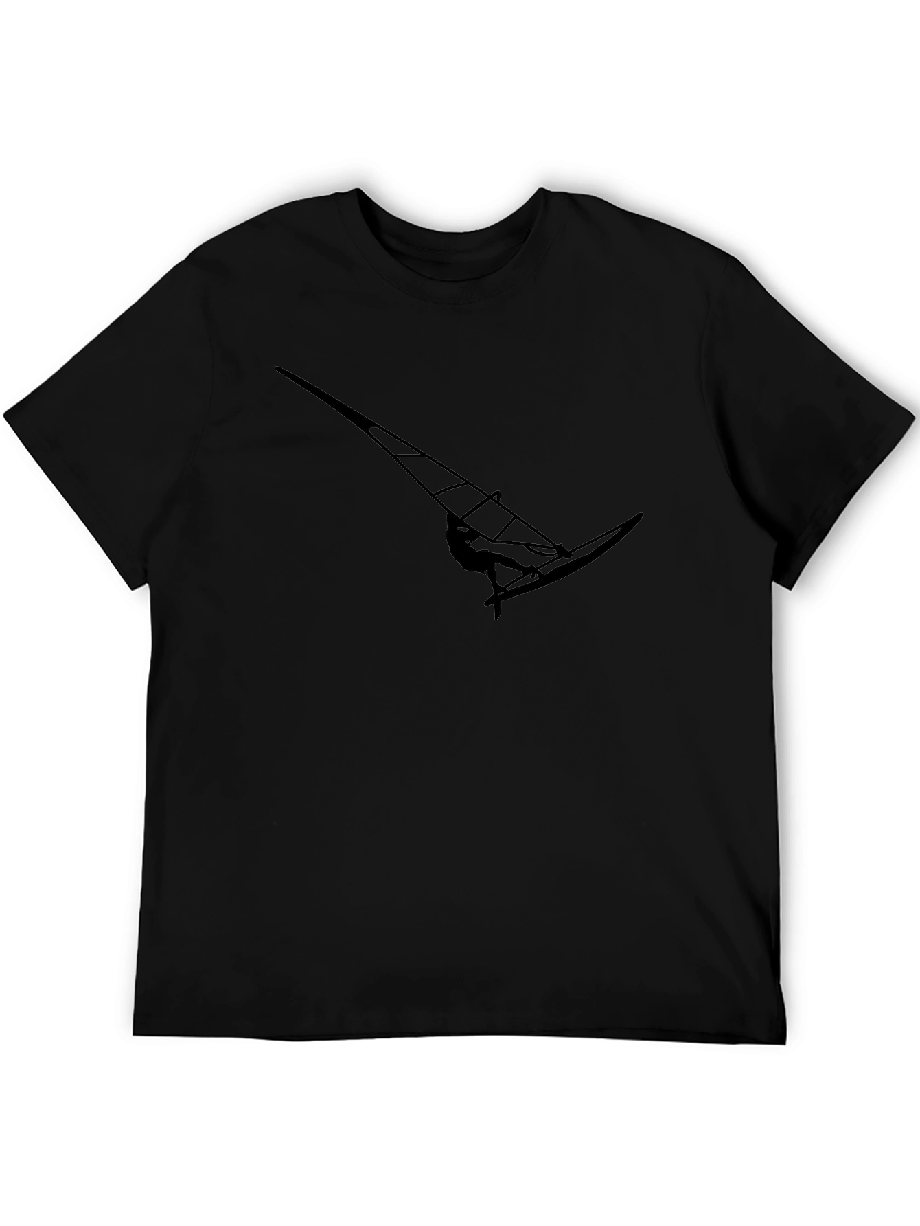Black Windsurfer Silhouette Graphic Tee