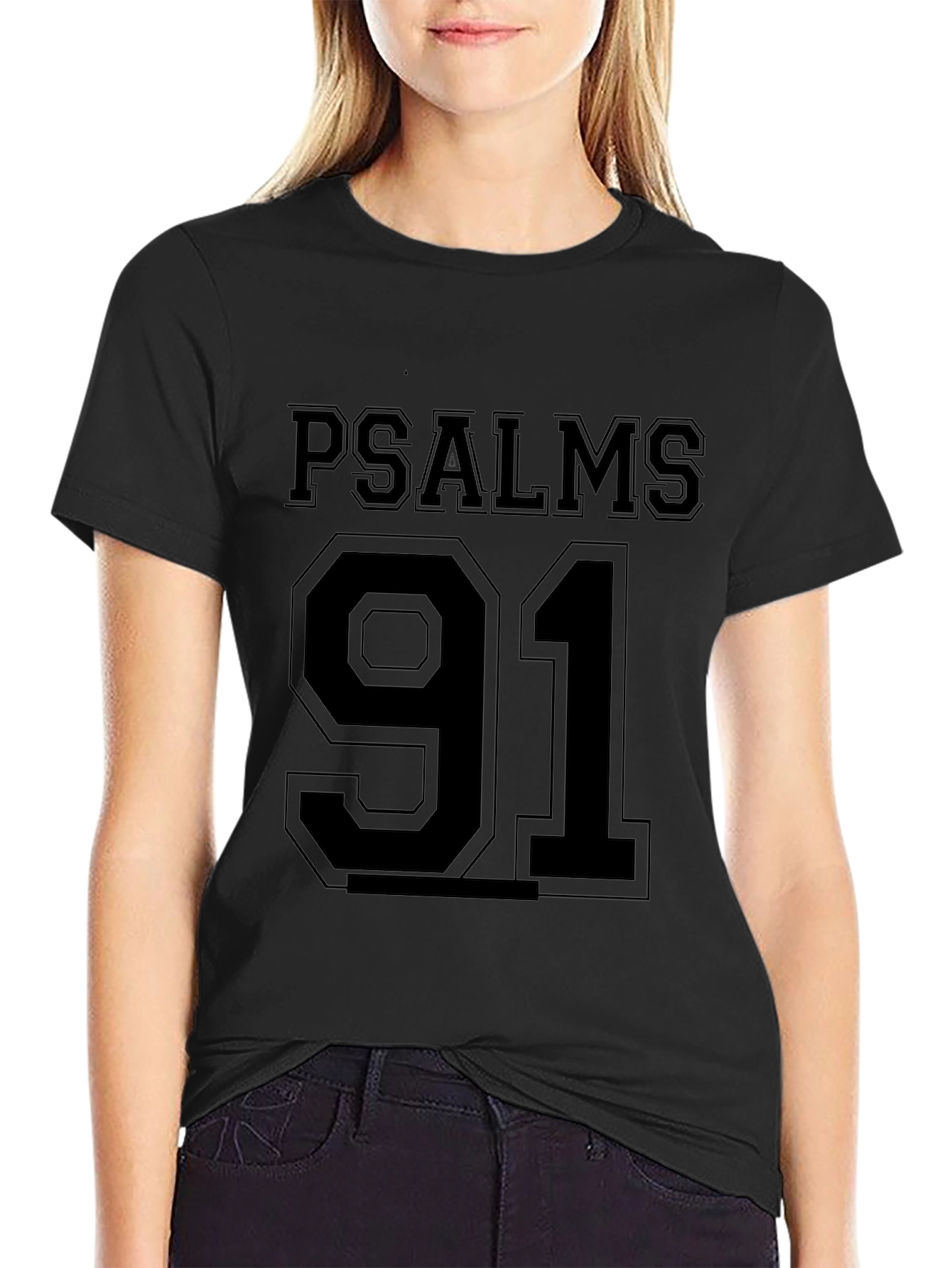 Psalms 91 Graphic T-Shirt - Black
