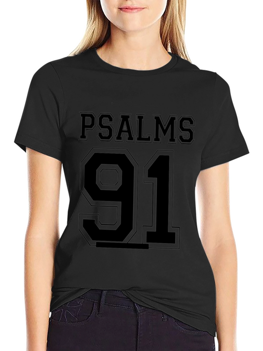 Psalms 91 Graphic T-Shirt - Black