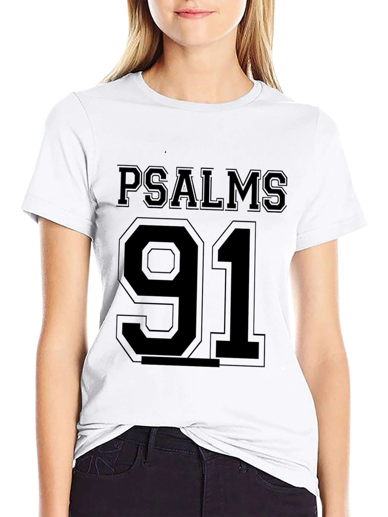 Psalms 91 Graphic T-Shirt - Black
