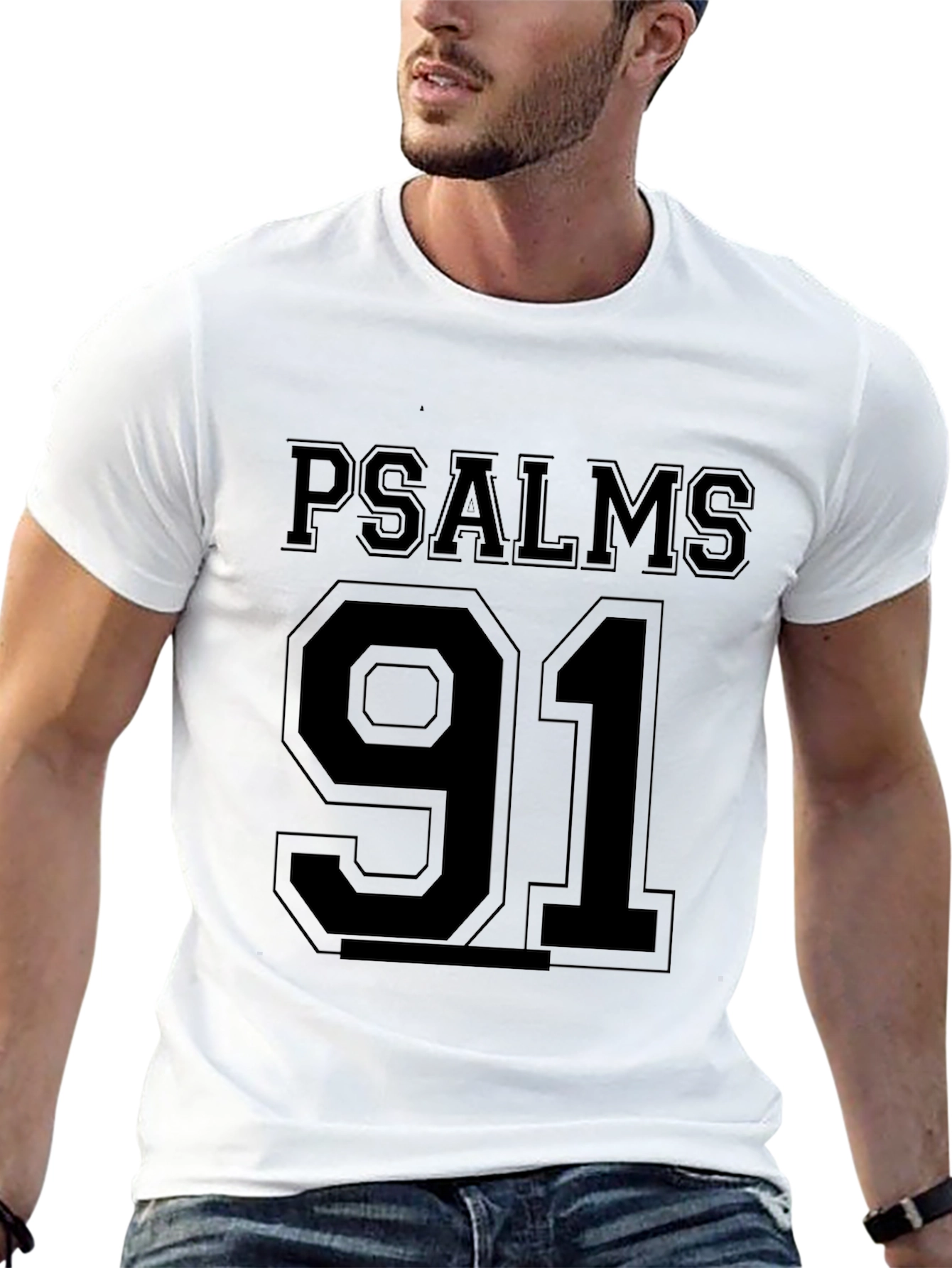 Psalms 91 Graphic T-Shirt - Black