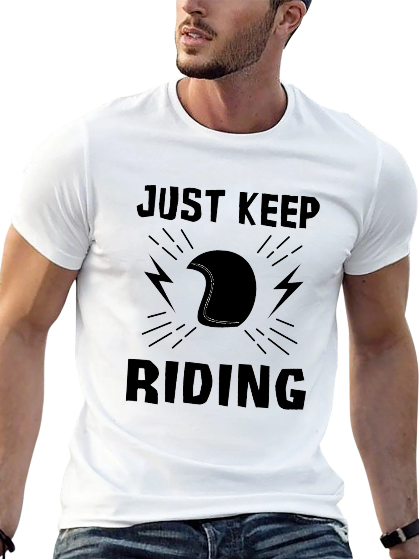 Just Keep Riding Black Graphic Tee