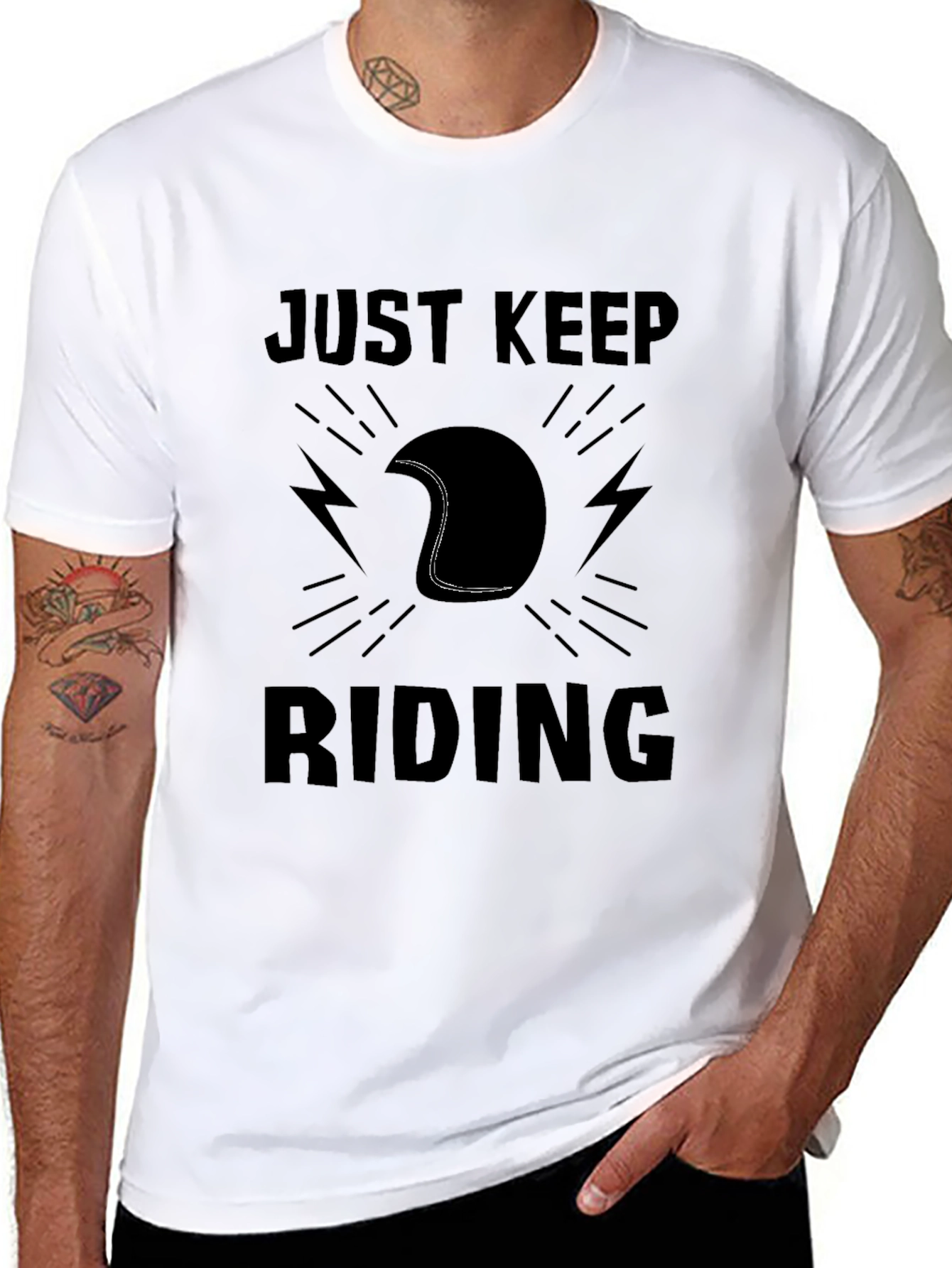 Just Keep Riding Black Graphic Tee