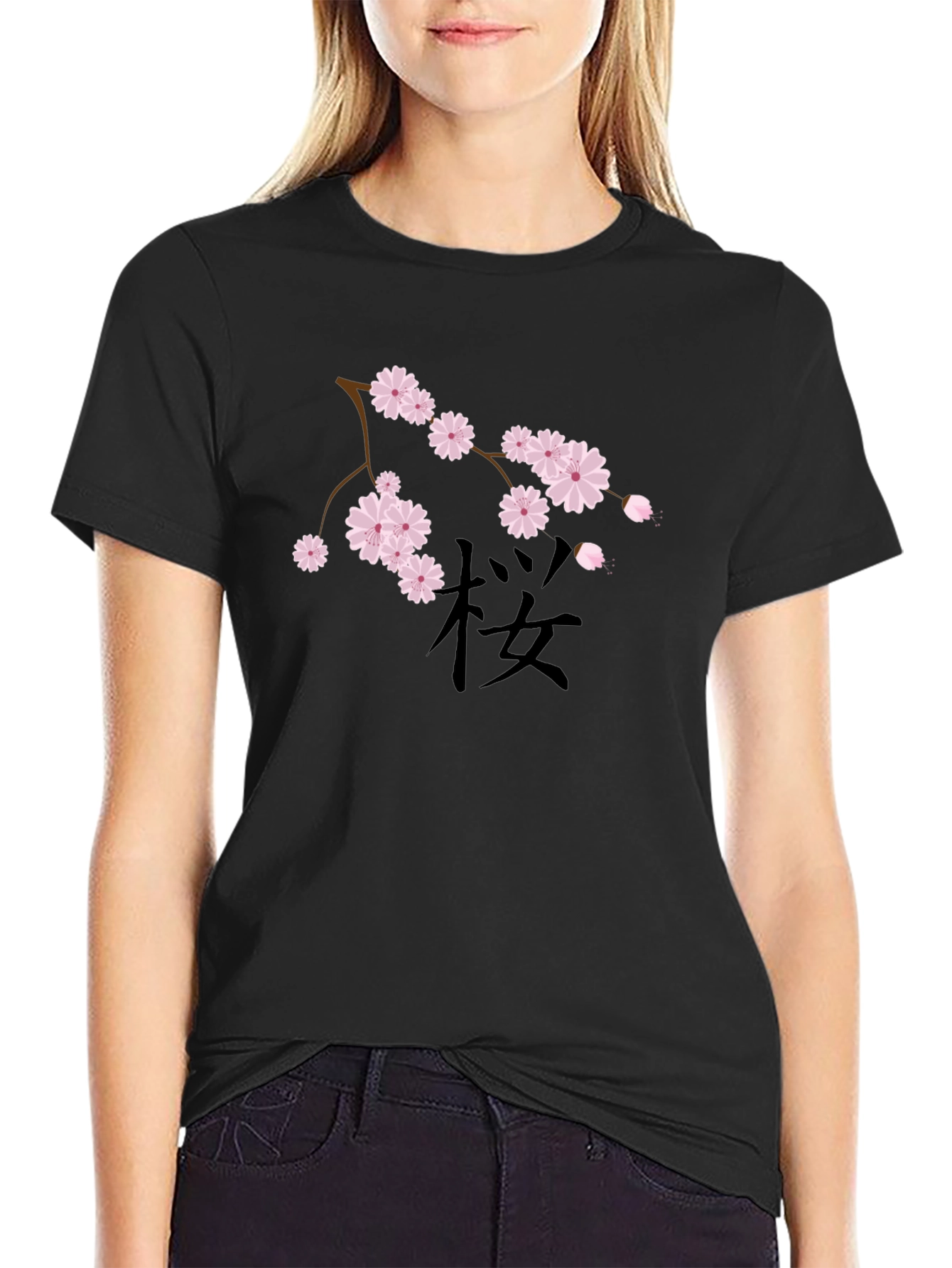 Black Cherry Blossom Graphic Tee