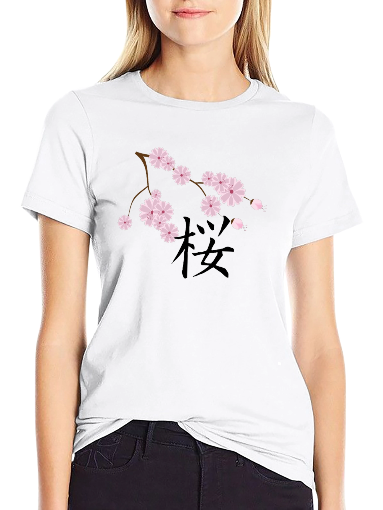 Black Cherry Blossom Graphic Tee