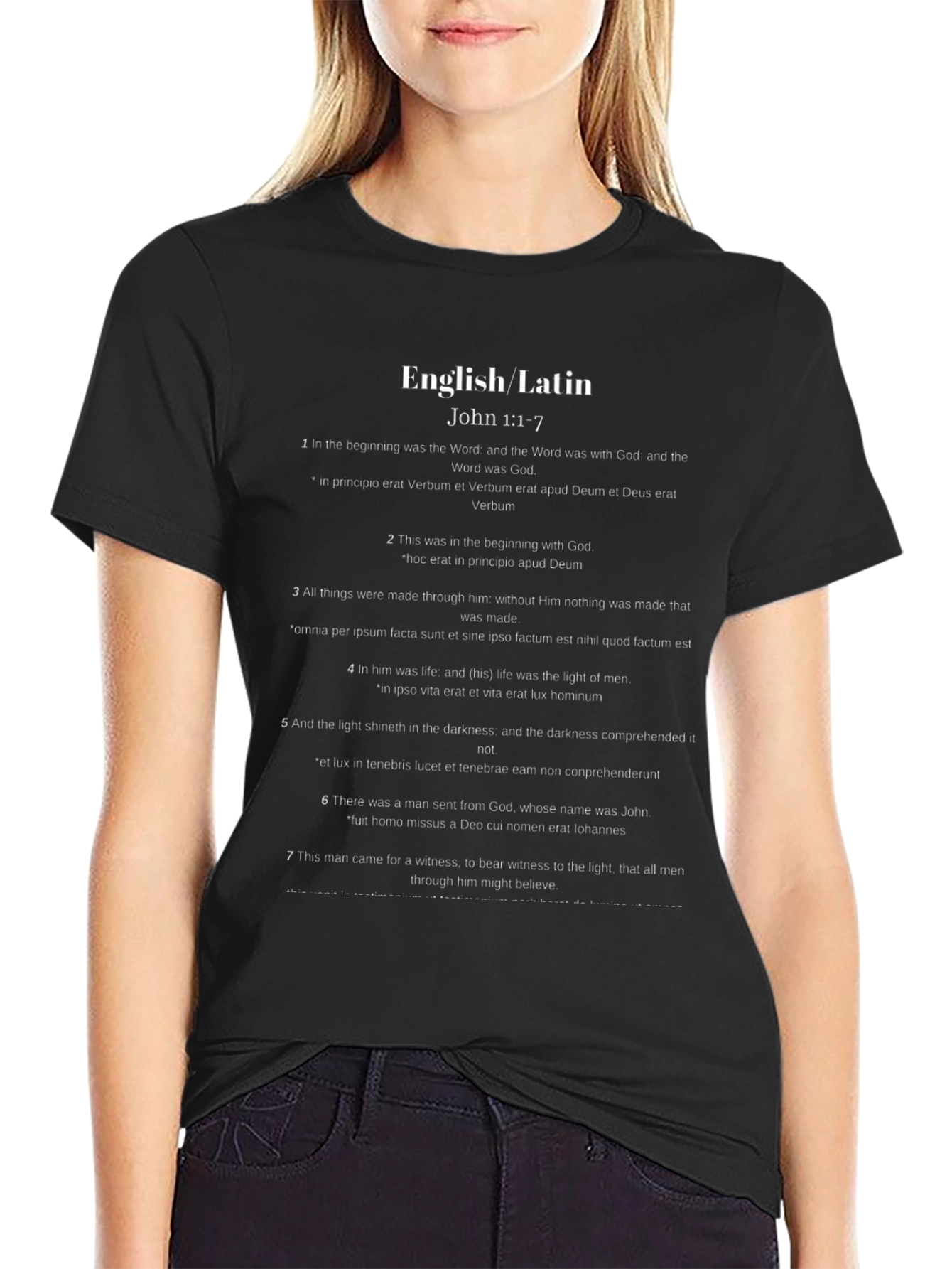 English Latin Bible Verse T-Shirt
