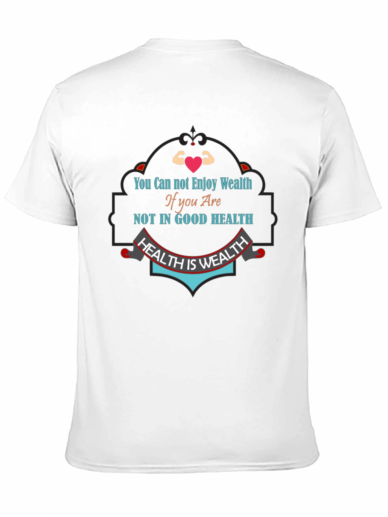 Health is Wealth Graphic Tee - Mens Black T-Shirt