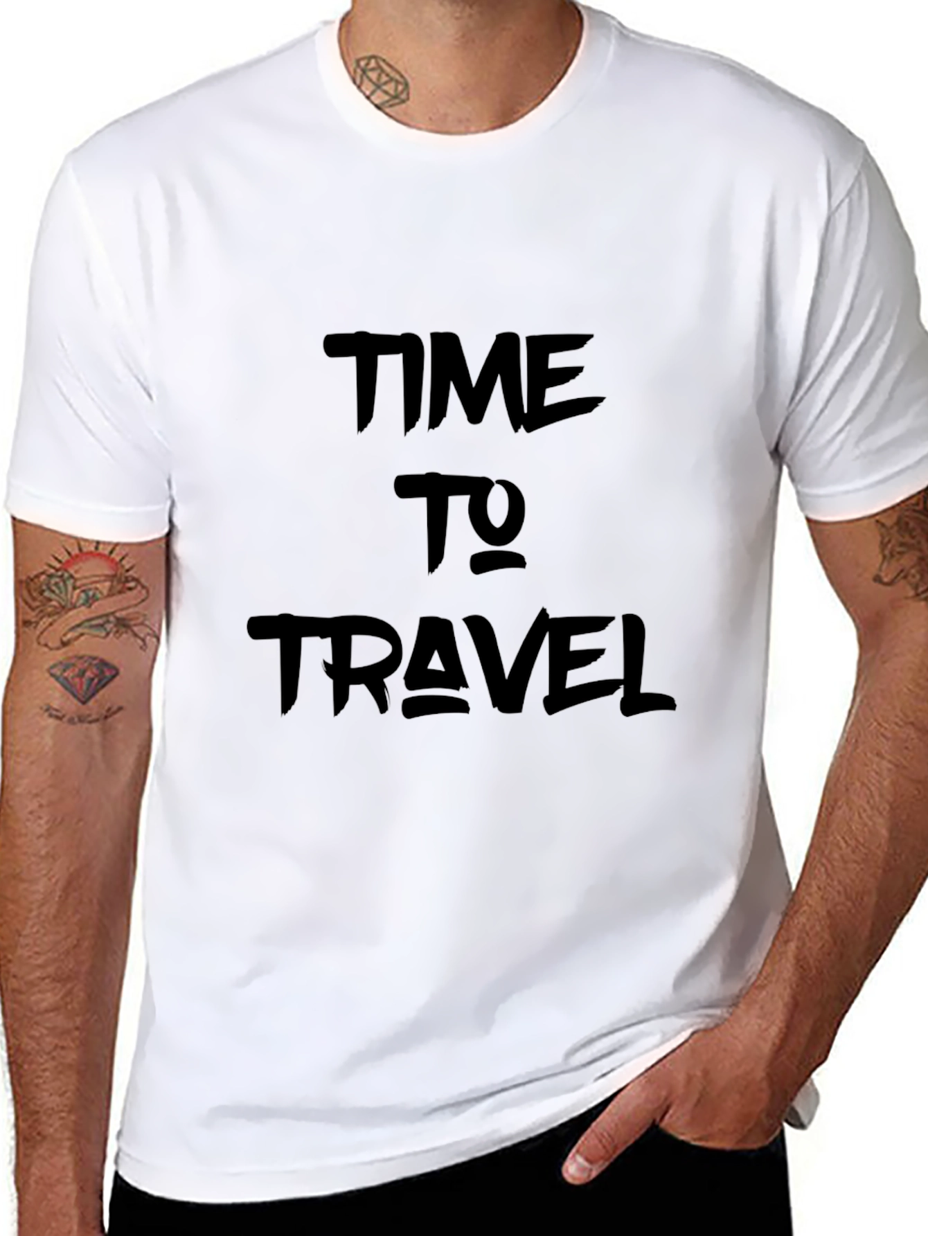 Time to Travel Black Graphic Tee