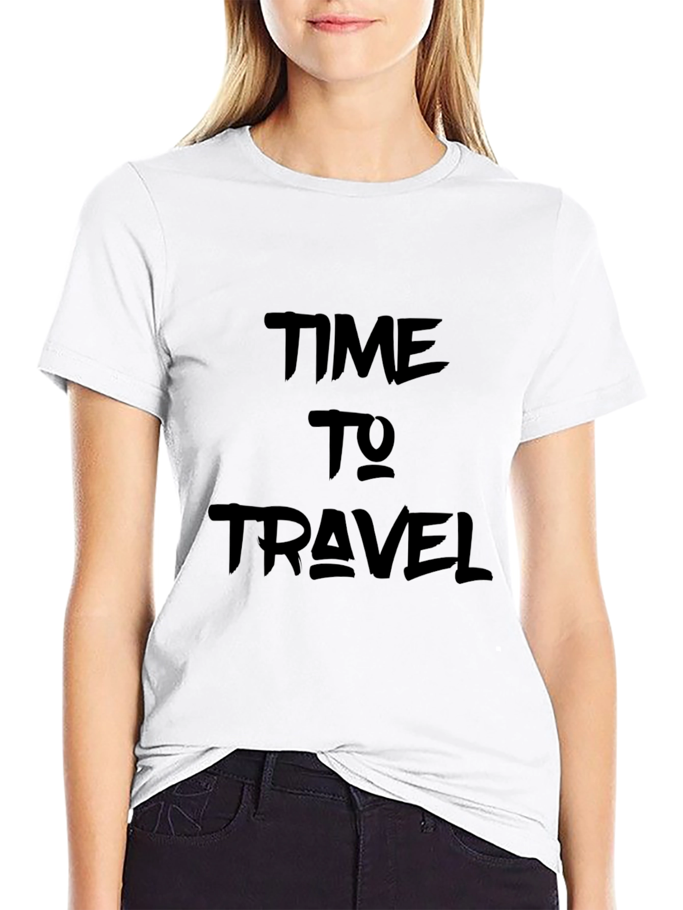 Time to Travel Black Graphic Tee