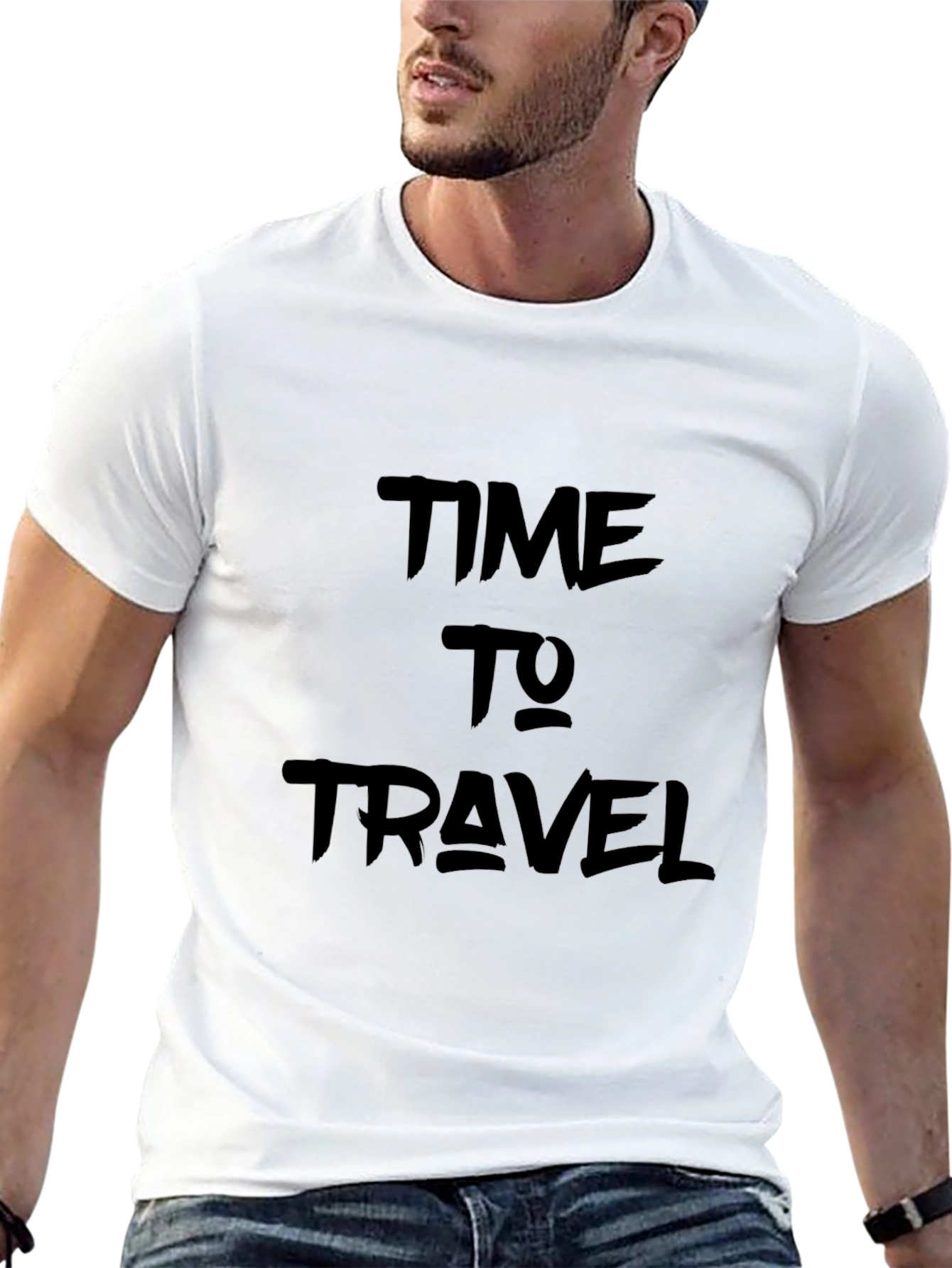 Time to Travel Black Graphic Tee