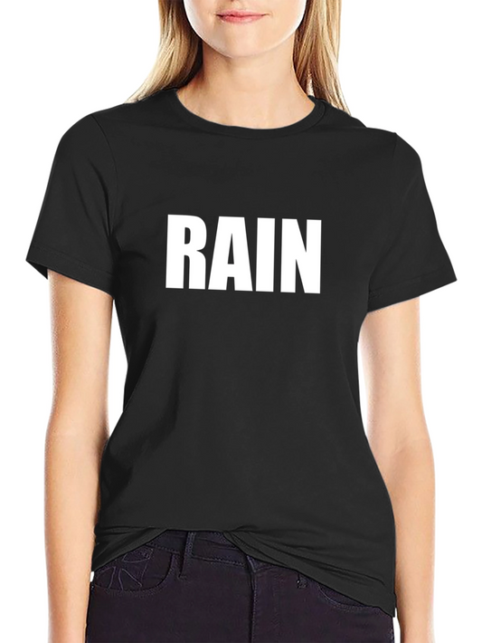 RAIN Bold Print Black T-Shirt
