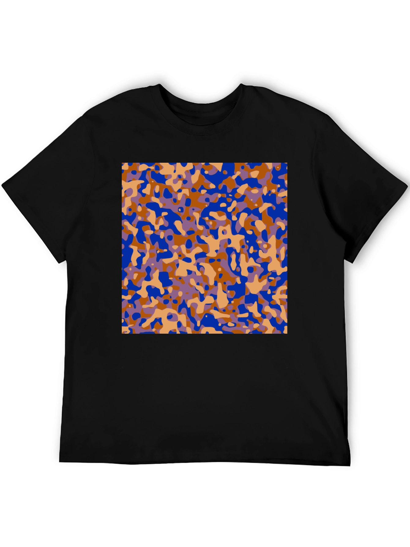 Abstract Camo Print Black T-Shirt