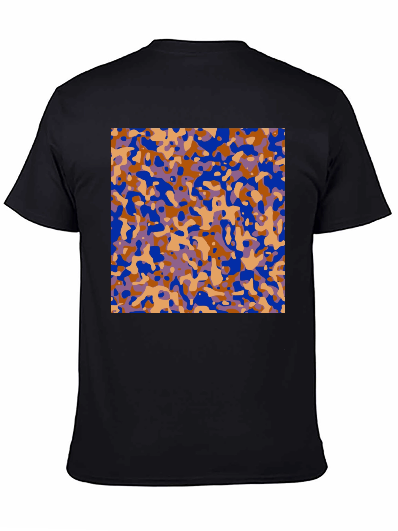 Abstract Camo Print Black T-Shirt