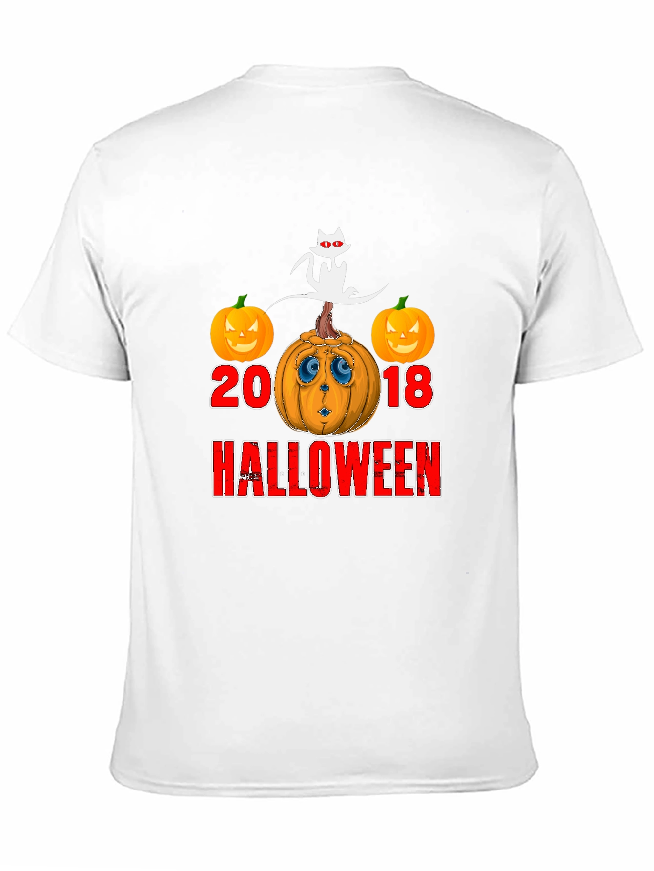 Halloween 2018 Cat & Pumpkin Graphic T-Shirt