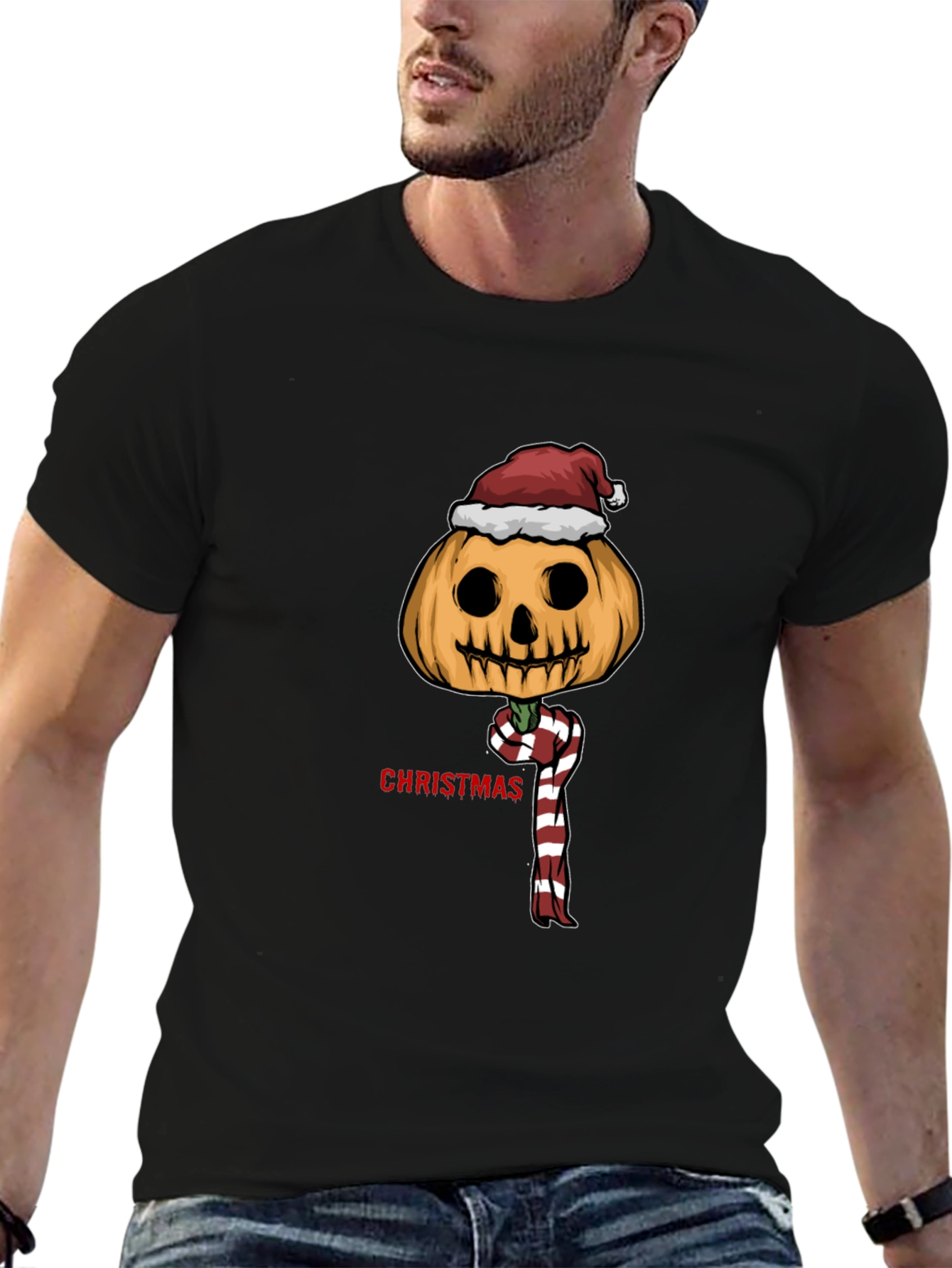 Christmas Pumpkin Head T-Shirt