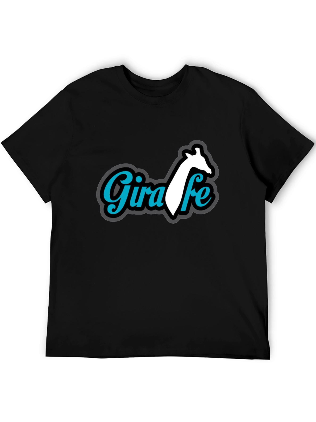 Giraffe Graphic Print Black T-Shirt