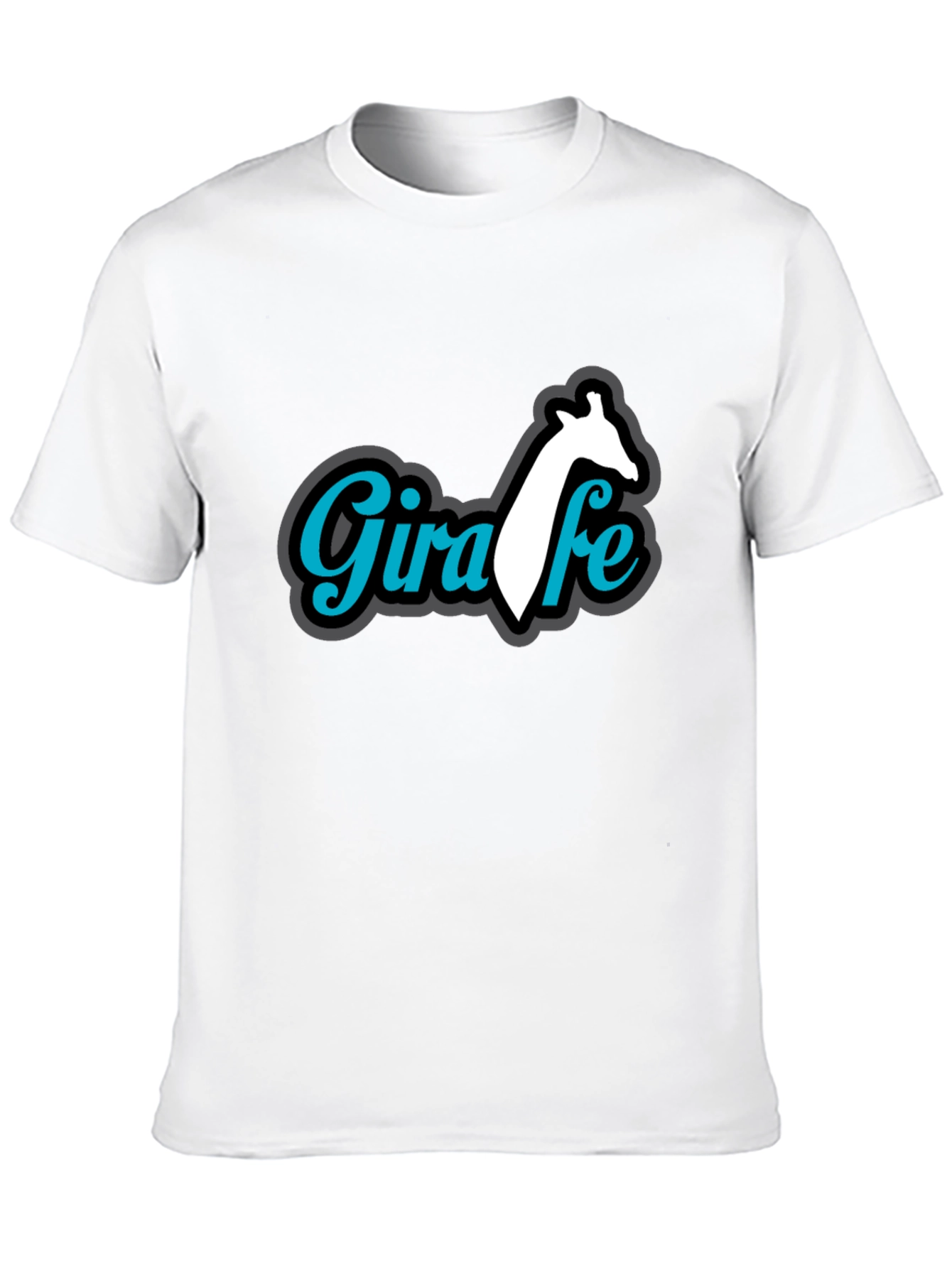 Giraffe Graphic Print Black T-Shirt