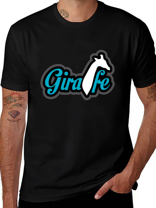 Giraffe Graphic Print Black T-Shirt