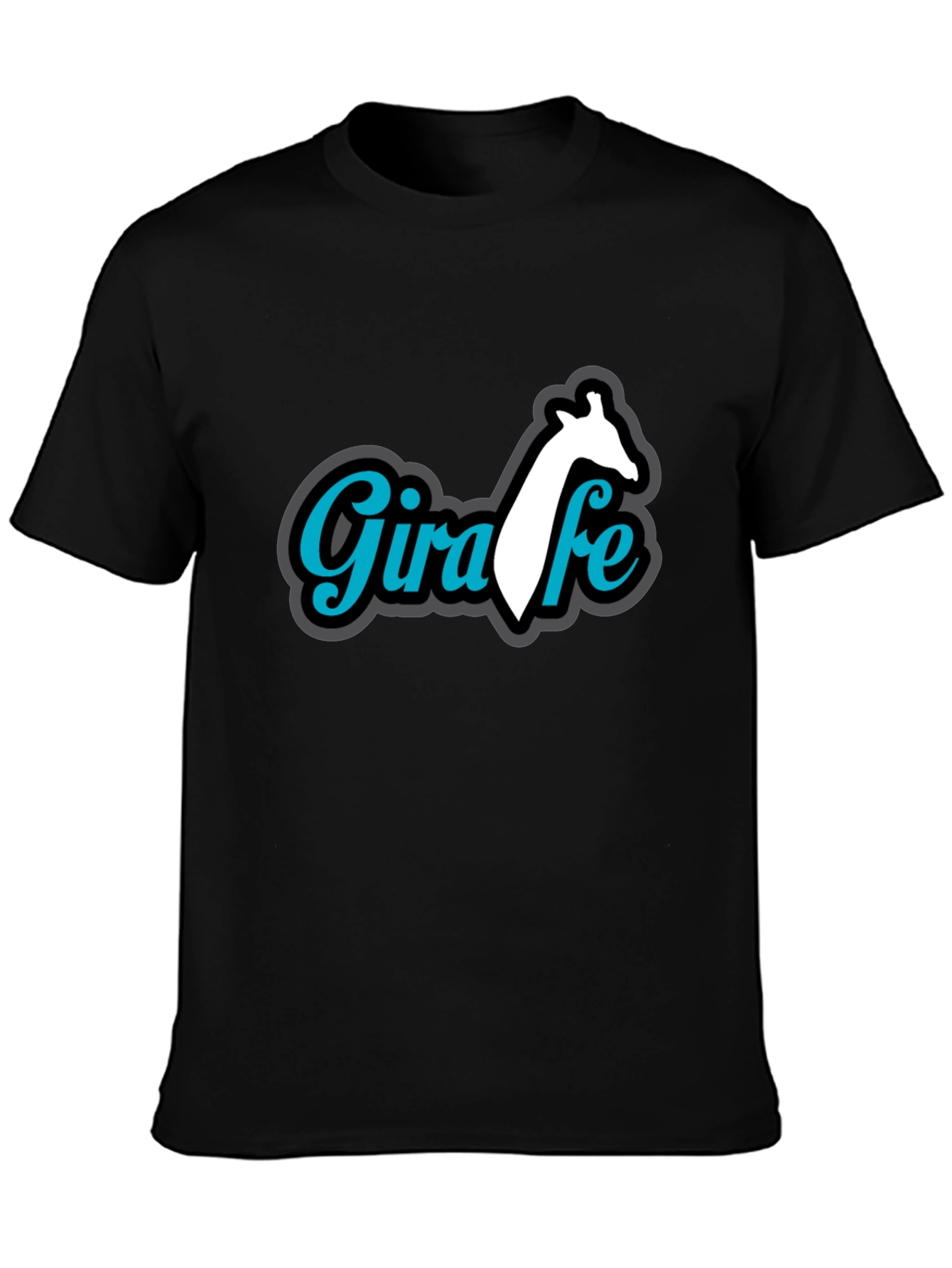 Giraffe Graphic Print Black T-Shirt