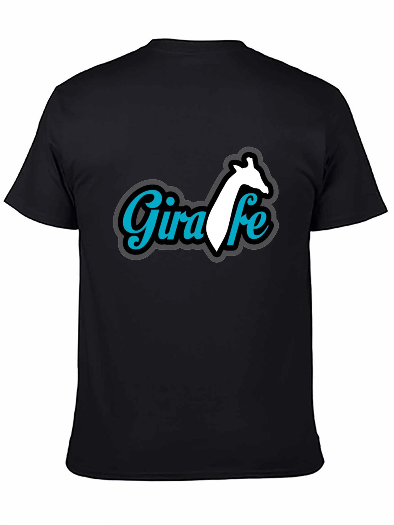 Giraffe Graphic Print Black T-Shirt