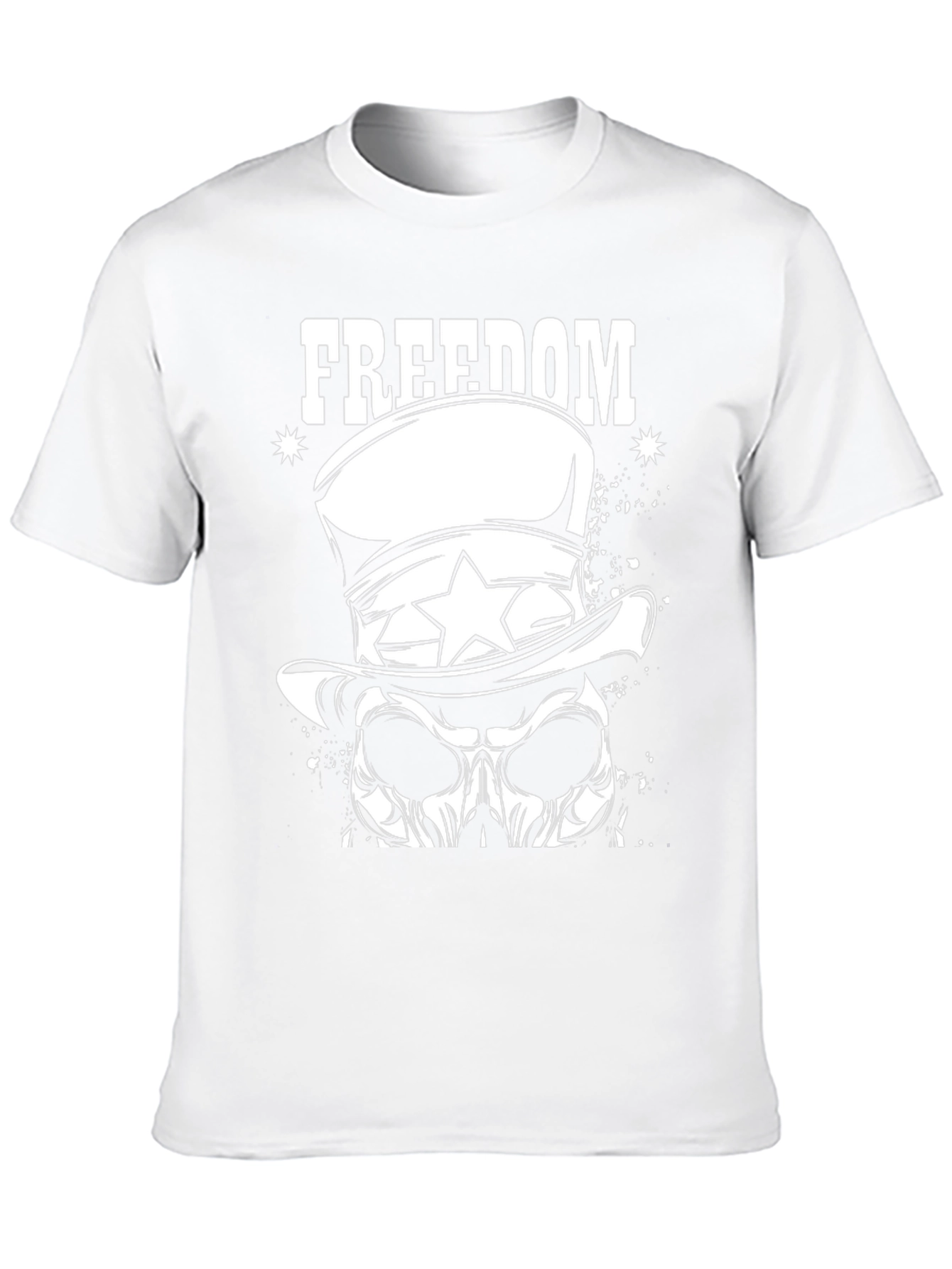 Freedom Skull Graphic Tee - Patriotic Design