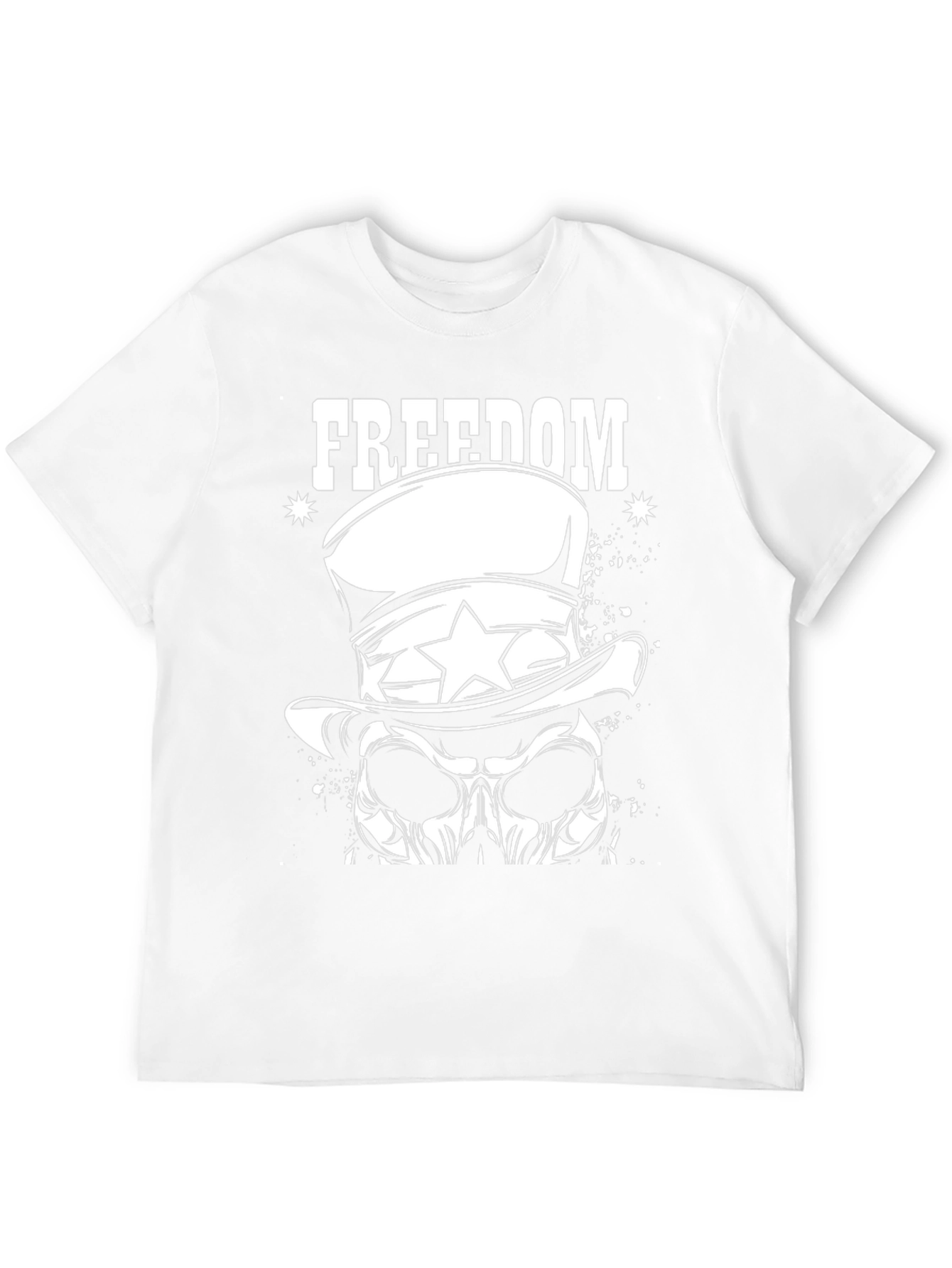 Freedom Skull Graphic Tee - Patriotic Design